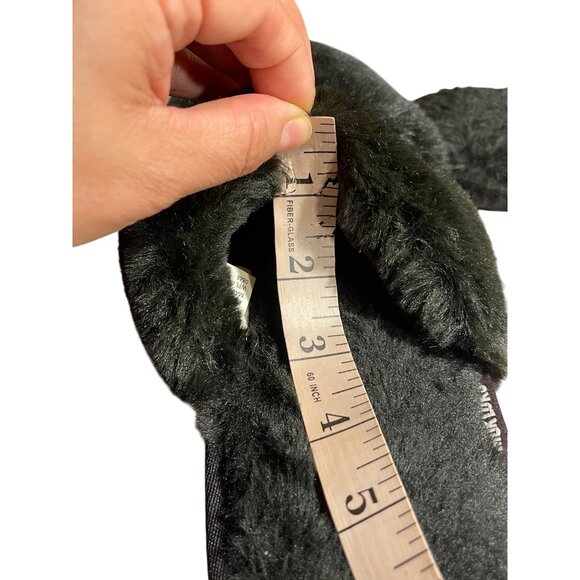 Muk Luks Womens Faux Fur Slide Slippers Black Size 8 Cozy Indoor/Outdoor Comfort - Picture 8 of 8